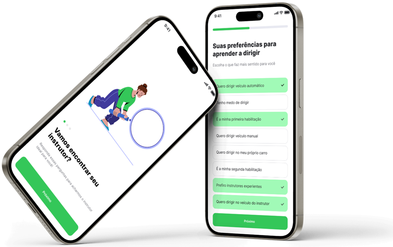 Aluno aprendendo a dirigir